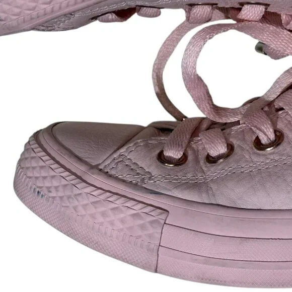 Converse Chuck Taylor All Star Low Pink Leather Rose Gold Accents Size 7 - Picture 5 of 10